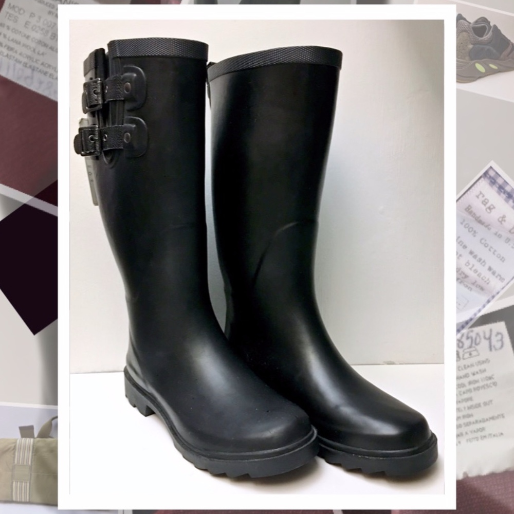 Chooka Top Solid Black Rain Boot Size 6 - image 3